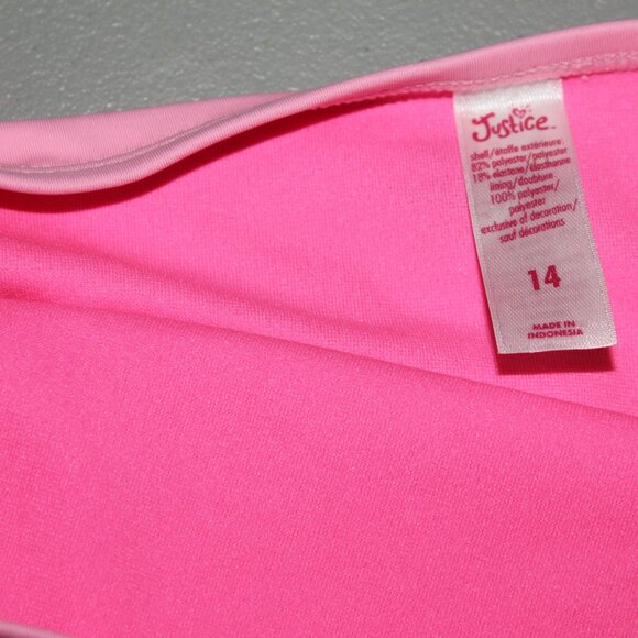 Pink 2Pcs Justice Tankini Swimsuit Size 14 - Picture 4 of 10
